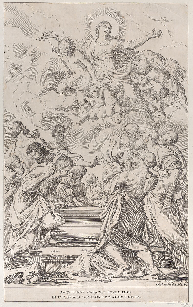 Plate 2: the Assumption of the Virgin, Giuseppe Maria Mitelli (Italian, Bologna (?) 1634–1718 Bologna), Etching 