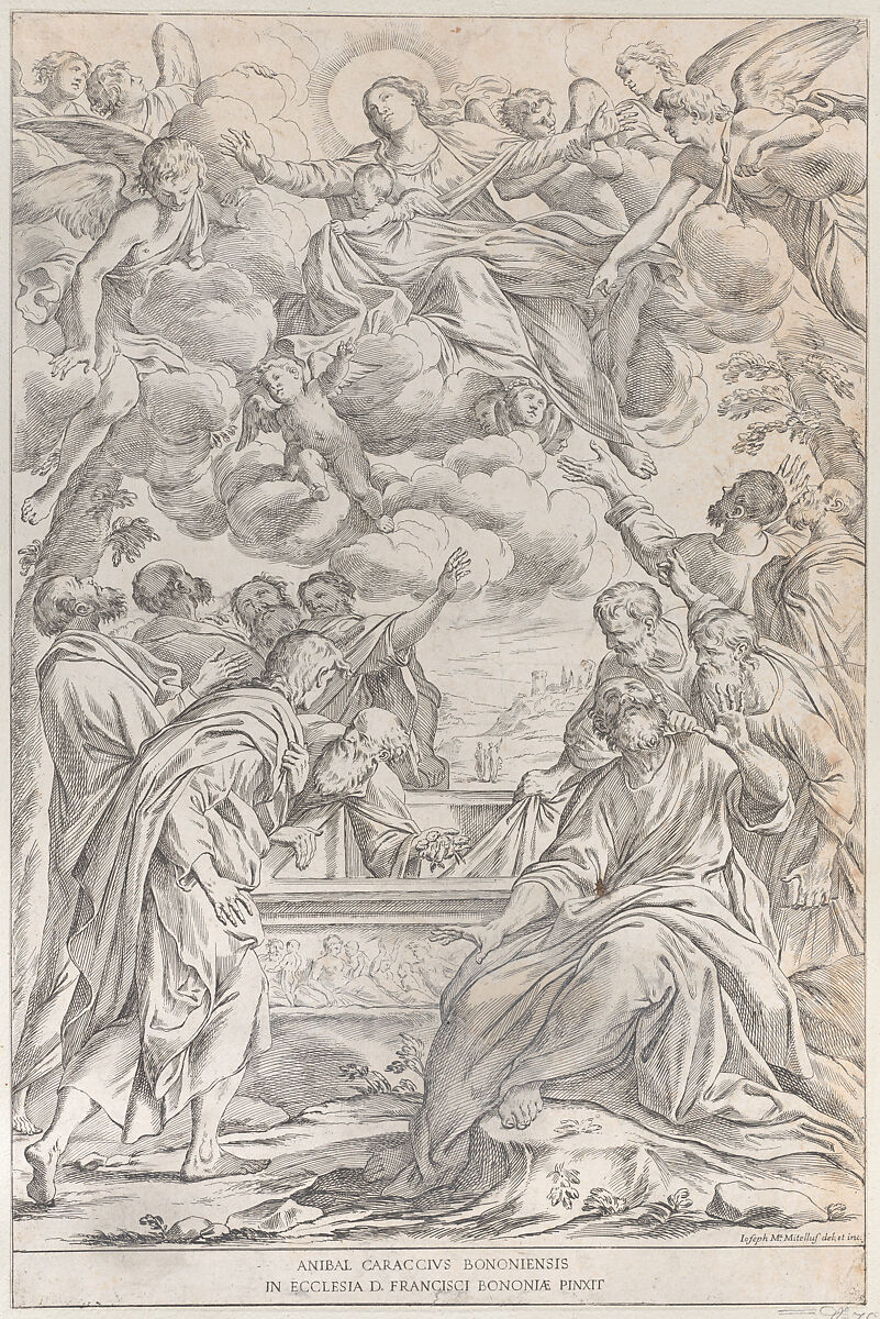 Plate 3: the Assumption of the Virgin, Giuseppe Maria Mitelli (Italian, Bologna (?) 1634–1718 Bologna), Etching 