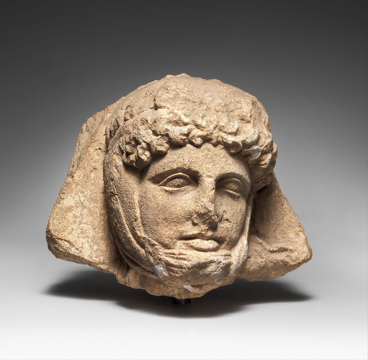 Limestone relief head of a Persian, Limestone with traces of paint, Greek, Tarentine 