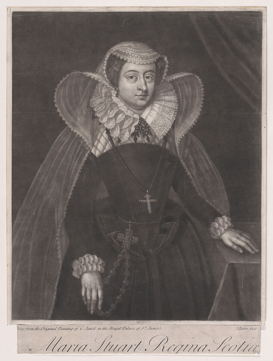 Maria Stuart Regina Scotiae, John Faber, the Younger (British, ca. 1695–1756), Mezzotint 