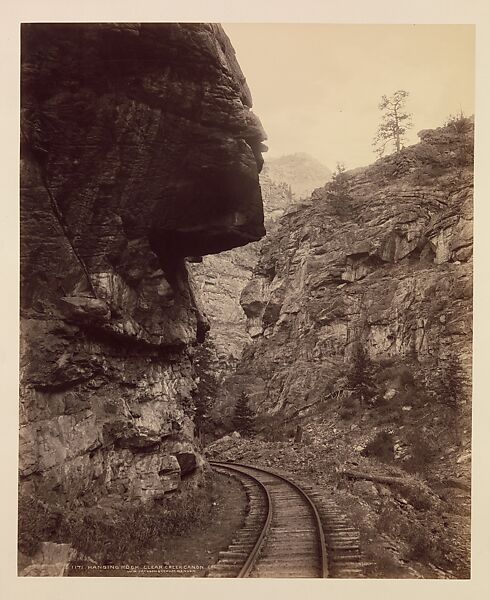 Hanging Rock, Clear Creek Canyon, William Henry Jackson (American, 1843–1942), Albumen silver print 