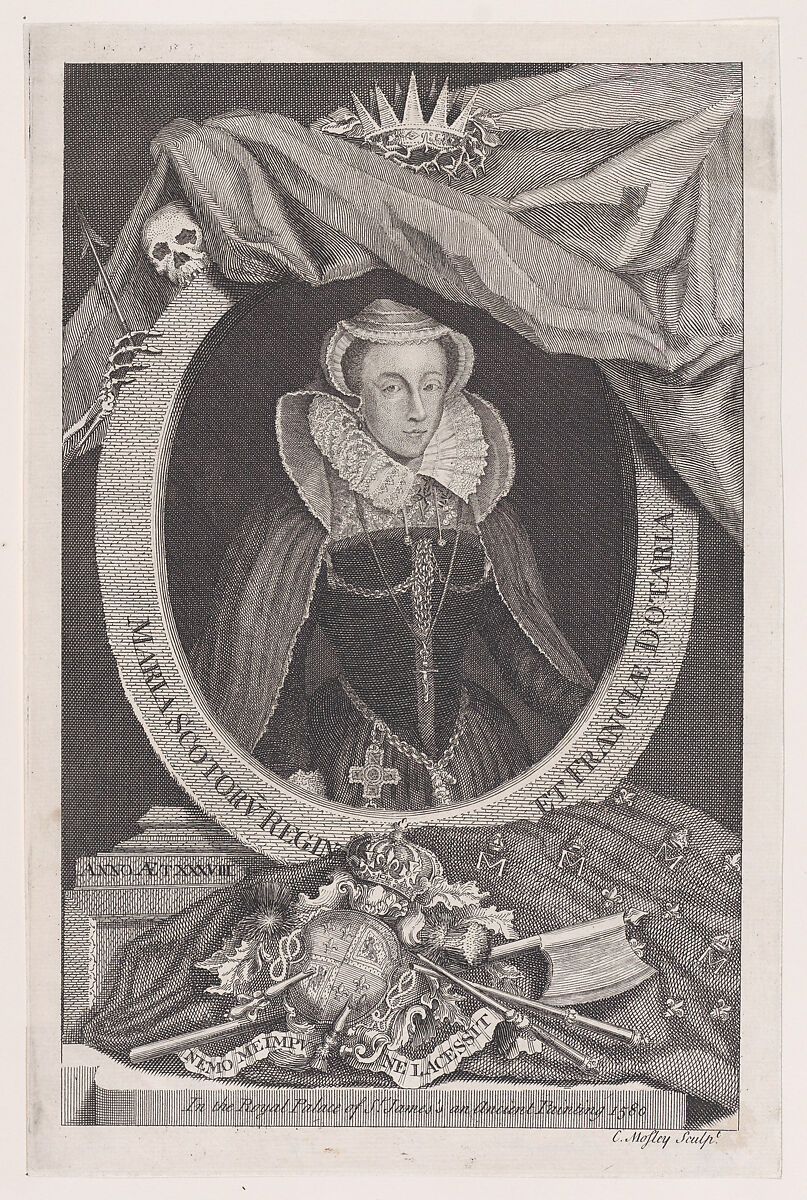 Reverse copy of Maria Scotorv Regin et Franciae Dotaria, Charles Mosley (British, ca. 1720–ca. 1756), Etching and engraving 