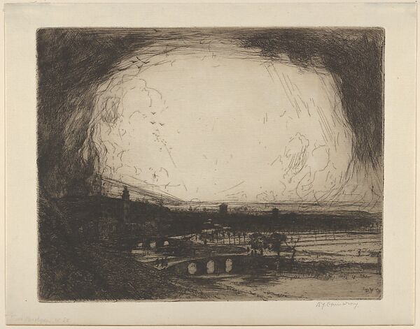 Two Bridges, Sir David Young Cameron (British, Glasgow, Scotland 1865–1945 Perth, Scotland), Etching 