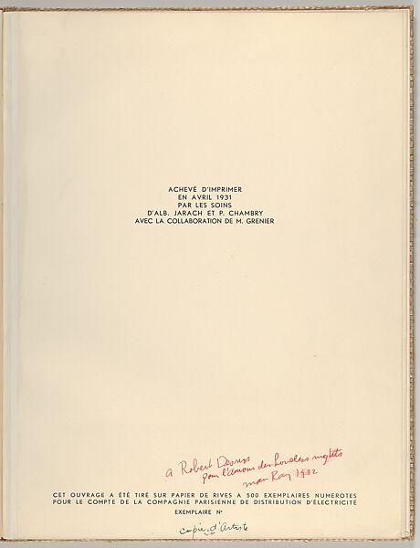 Électricité, Man Ray (American, Philadelphia, Pennsylvania 1890–1976 Paris), Photogravures
