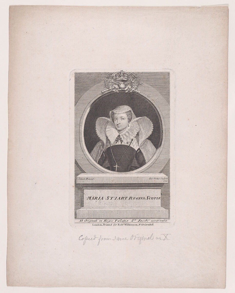 Maria Stuart Regina Scotiae, George Vertue (British, London 1684–1756 London), Engraving 