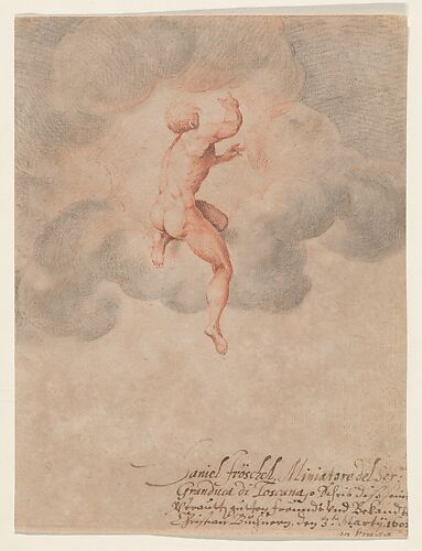 A Nude Male Seen from the Back in Clouds (after Michelangelo Buonarroti)