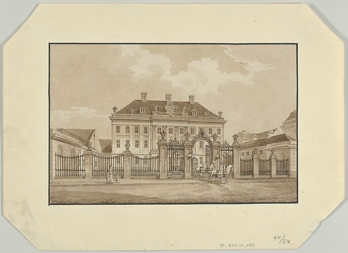 The facade of Schimmelmann's Mansion on Bredgade, Copenhagen, from the North-West