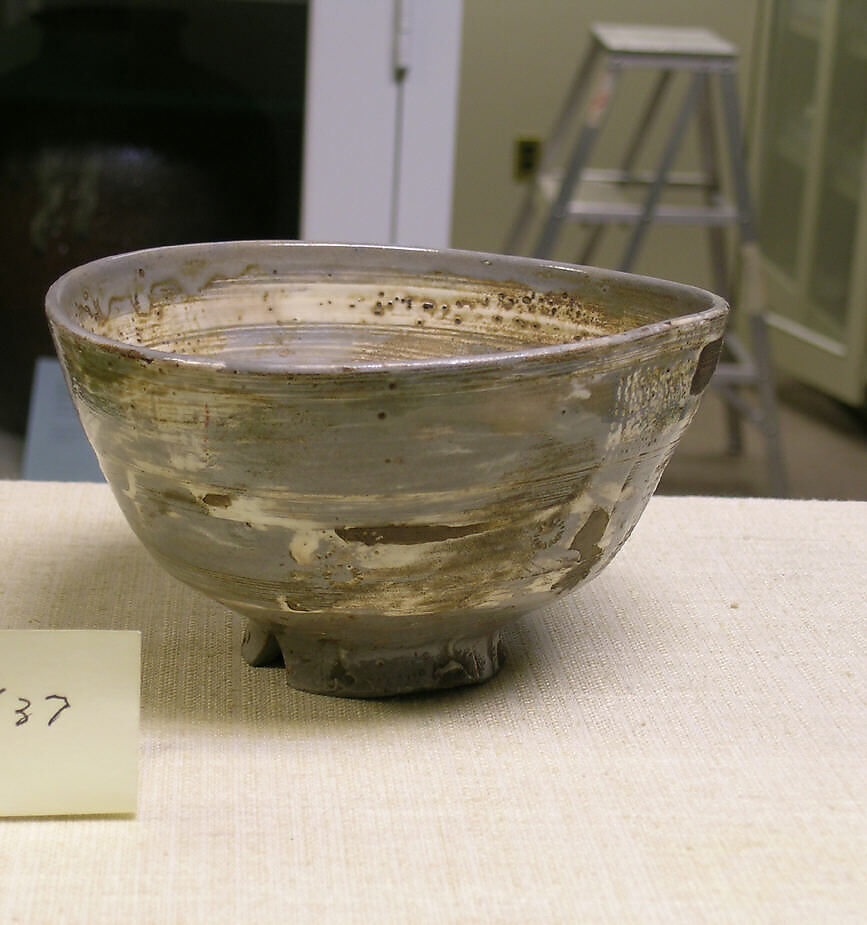 Bowl, Clay decorated after the Mishima type with inlaid design; (Karatsu ware), Japan