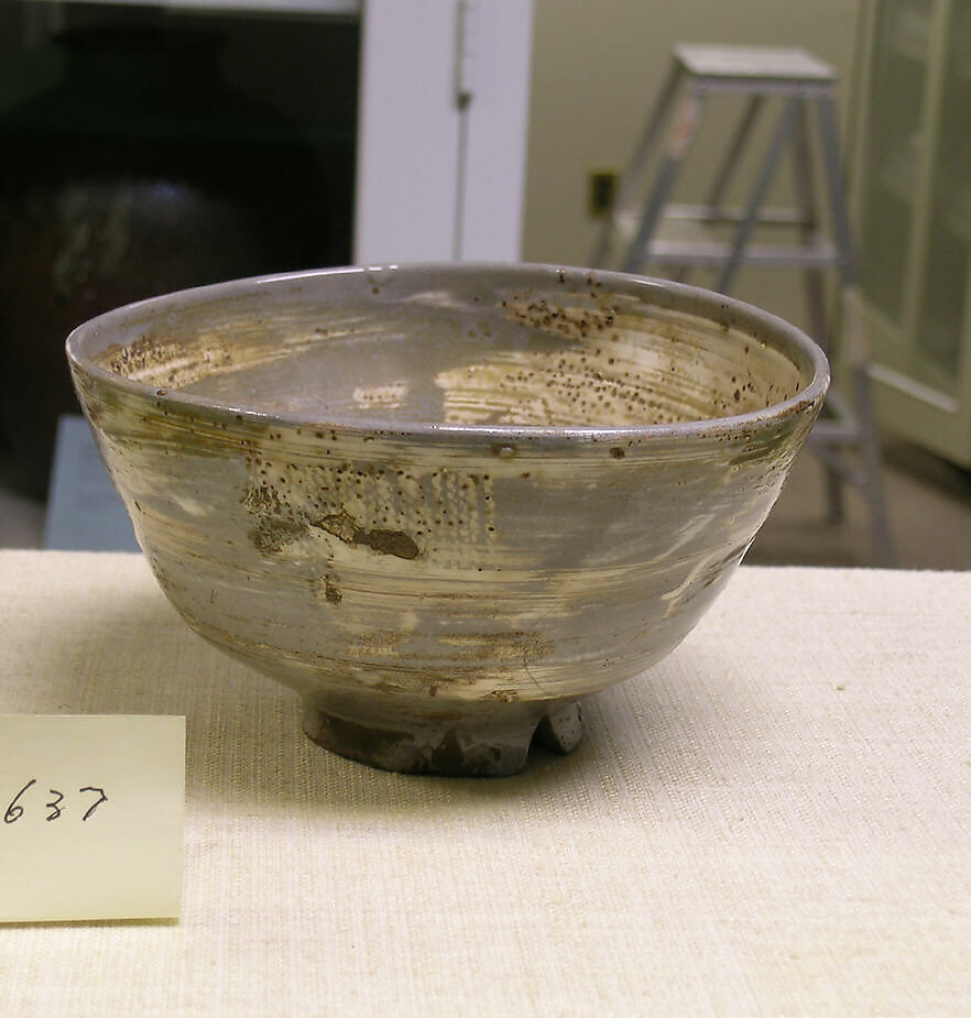 Bowl, Clay decorated after the Mishima type with inlaid design; (Karatsu ware), Japan