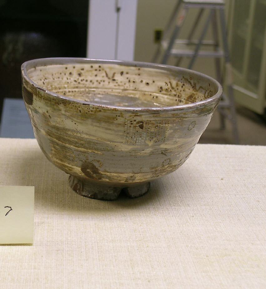 Bowl, Clay decorated after the Mishima type with inlaid design; (Karatsu ware), Japan