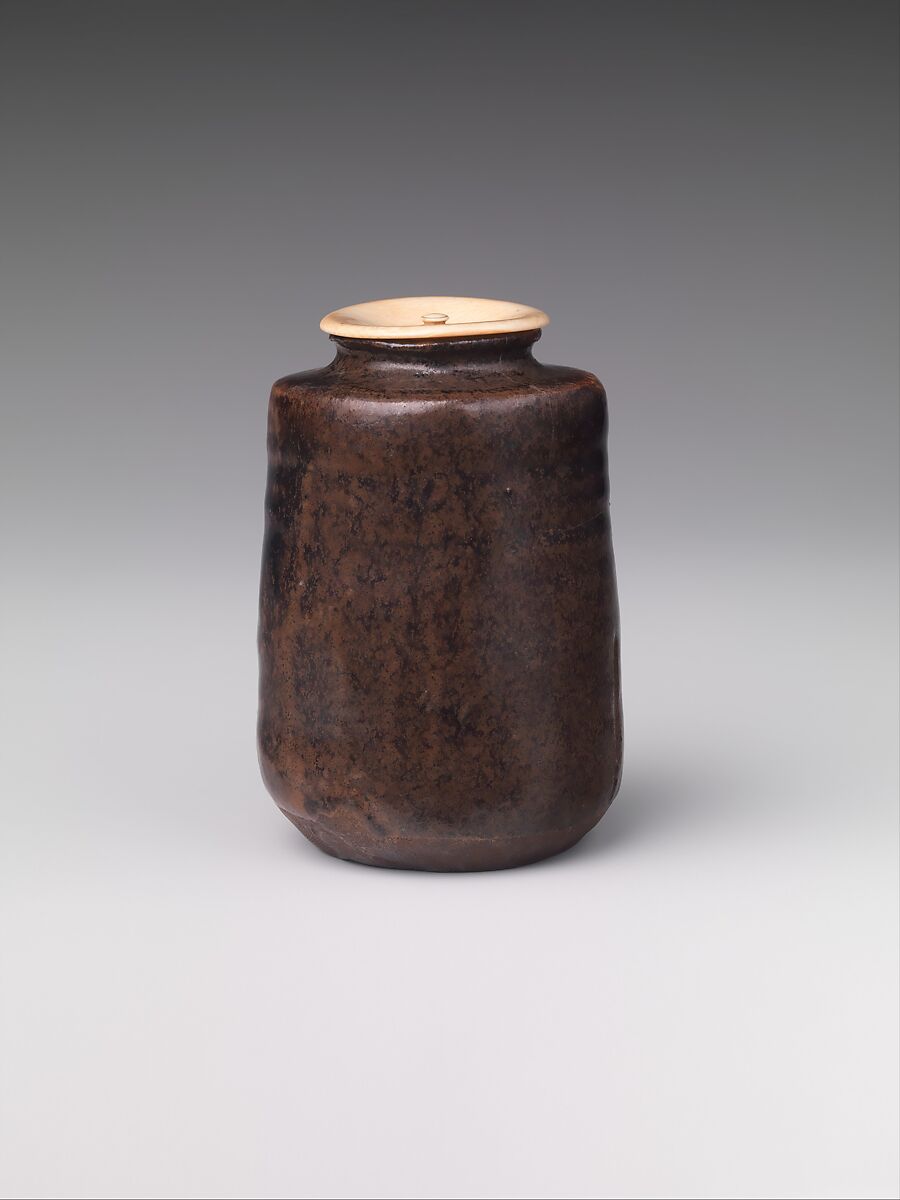 Tea Caddy (Chaire), Stoneware with natural ash glaze (Ko-Seto ware), Japan