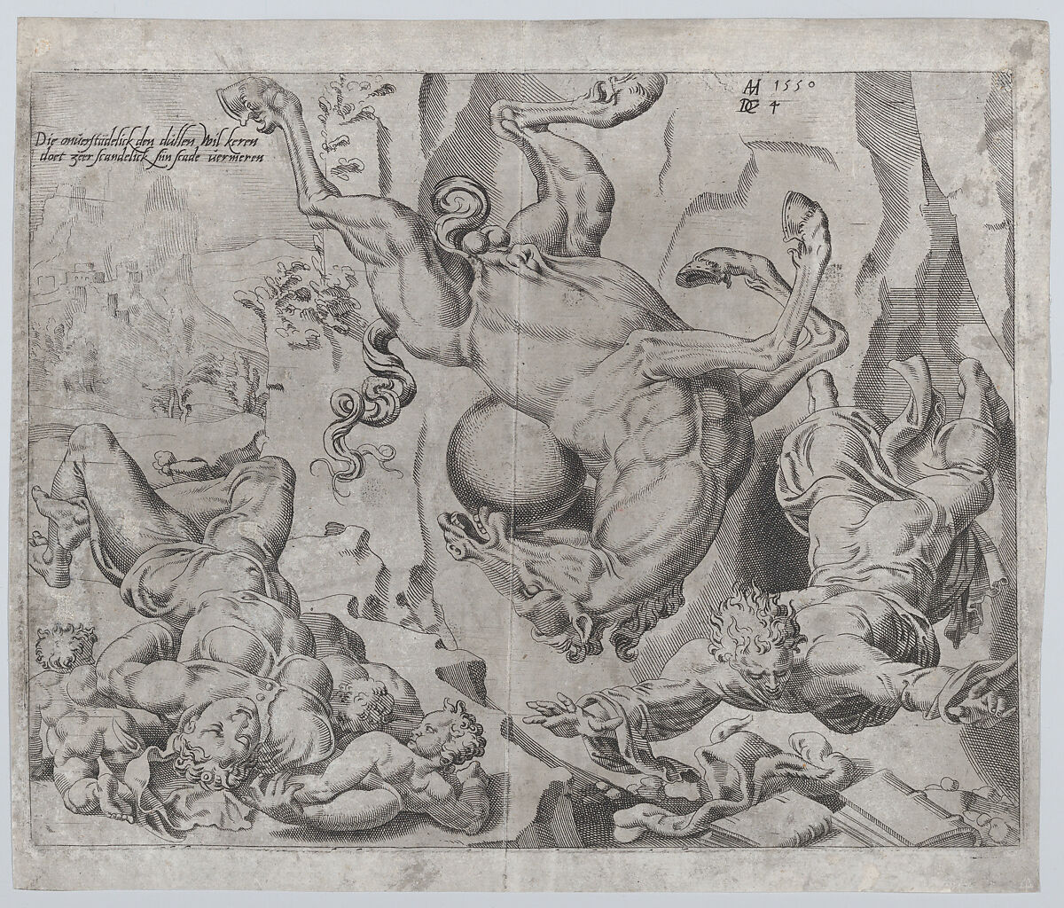 The World Perishing Together with Knowledge and Love, from The Unrestrained World, plate 4, Dirck Volckertsz Coornhert (Netherlandish, Amsterdam 1519/22–1590 Gouda), Etching and Engraving; second state of two (New Hollstein) 