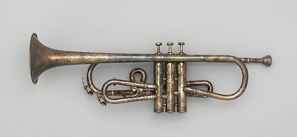 Trumpet, E.A. Couturier Co. (American), Brass with silver plate, American 