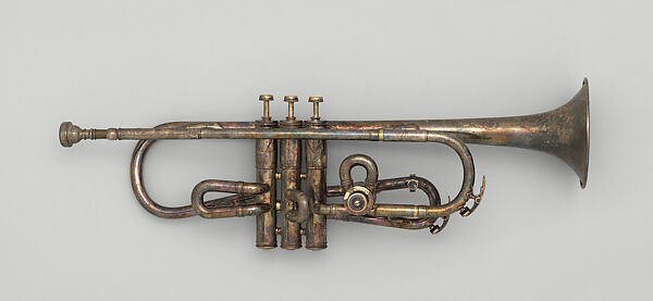 Trumpet, E.A. Couturier Co. (American), Brass with silver plate, American