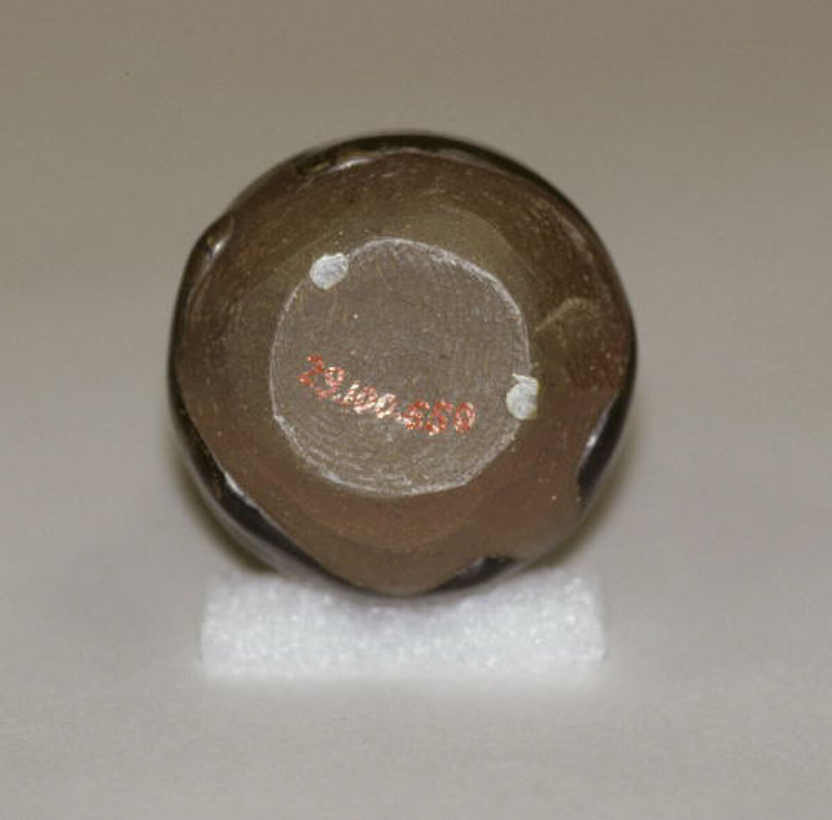 Tea jar, Clay, thick brown glaze with splashes on neck and shoulder (Seto ware), Japan