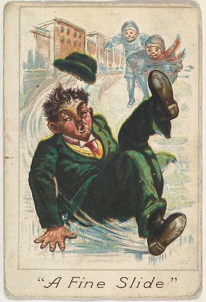 "A Fine Slide", from the Baseball Comics series (T203), Issued by P.H. Mayo &amp; Brother, Richmond, Virginia (American), Commercial color lithograph 