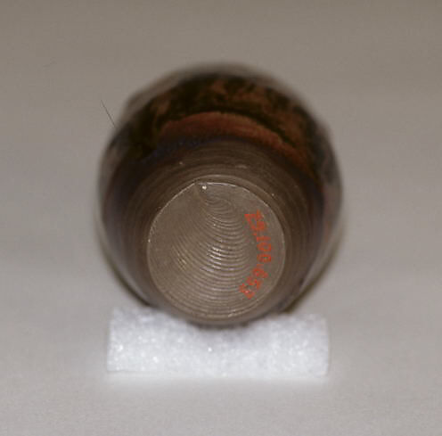 Tea jar, Clay, underglaze with large areas of dark brown overglaze, showing slight iridescence (Takatori ware), Japan