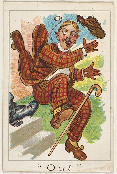 Out, from the Baseball Comics series (T203), Issued by P.H. Mayo &amp; Brother, Richmond, Virginia (American), Commercial color lithograph 