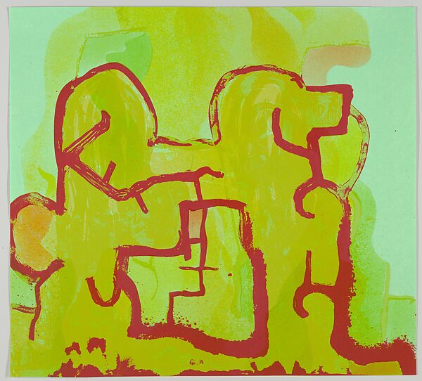 In My Beginning, Chuck Webster (American, born Binghamton, New York, 1970), Linoleum cut, woodcut, pochoir and screenprint