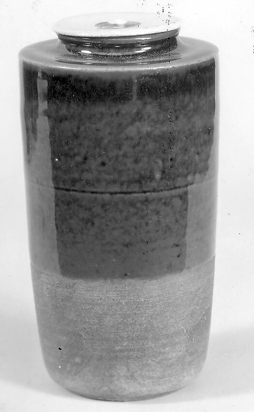 Tea jar, Fine gray clay with thick brown glaze (Kiyomizu ware), Japan