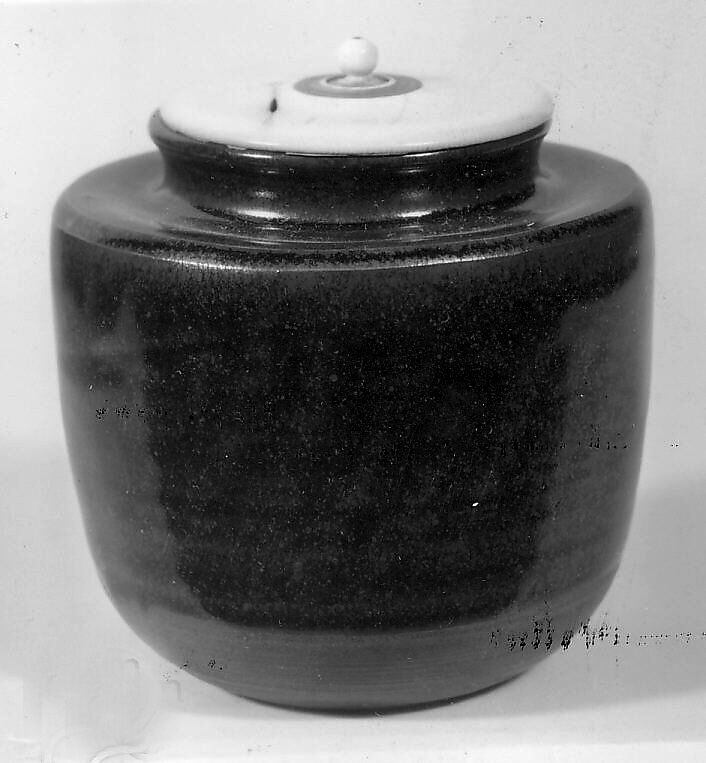 Tea jar, Buff clay, brown glaze (Takatori ware), Japan 