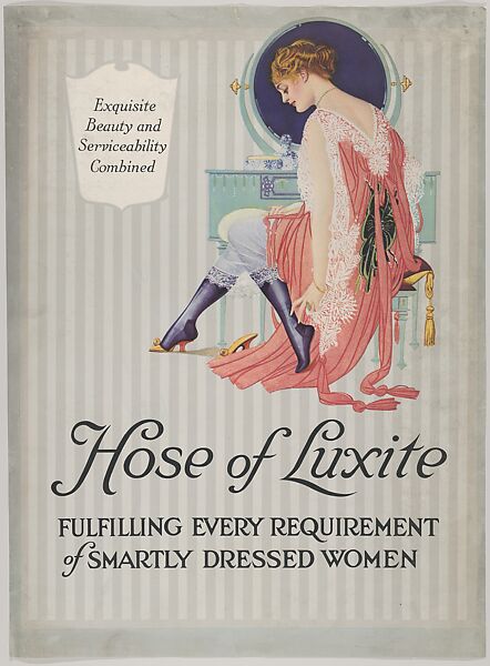 "Hose of Luxite" Advertisement for Holeproof Hosiery Co., Coles Phillips (American, Springfield, Ohio 1880–1927 New Rochelle, New York), Commercial color lithograph 
