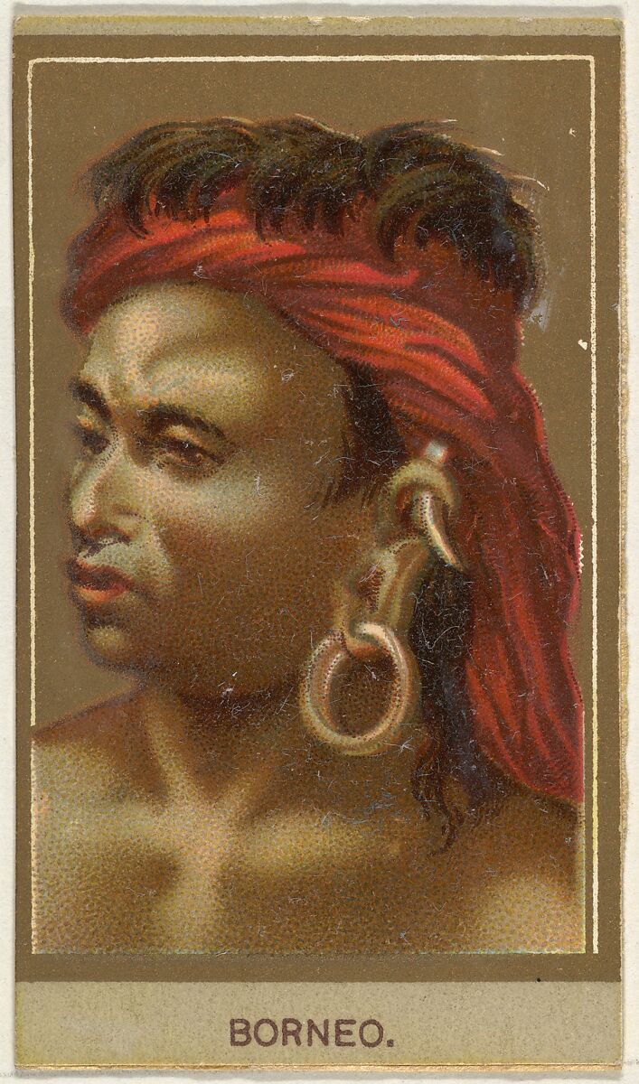 Borneo, from the Races of Mankind series (T181) issued by Abdul Cigarettes, Issued by Abdul Cigarettes (American), Commercial color lithograph 