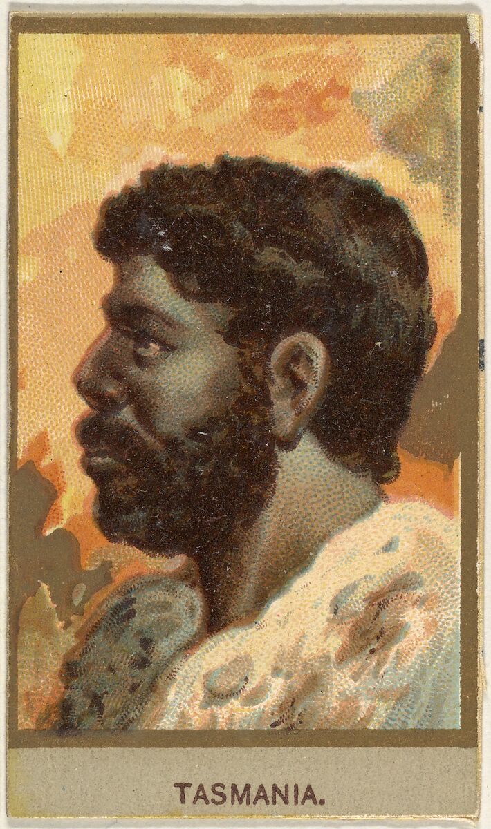Tasmania, from the Races of Mankind series (T181) issued by Abdul Cigarettes, Issued by Abdul Cigarettes (American), Commercial color lithograph 
