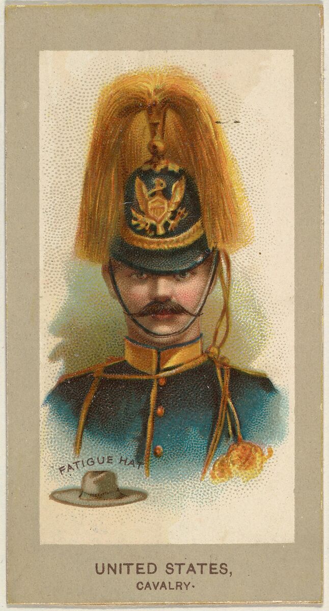 Fatigue Hat, Cavalry, United States, from the Military Uniforms series (T182) issued by Abdul Cigarettes, Issued by Abdul Cigarettes (American), Commercial color lithograph 