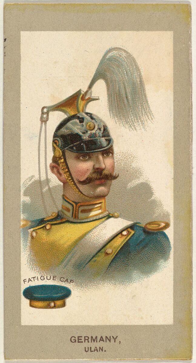 Fatigue Cap, Ulan, Germany, from the Military Uniforms series (T182) issued by Abdul Cigarettes, Issued by Abdul Cigarettes (American), Commercial color lithograph 