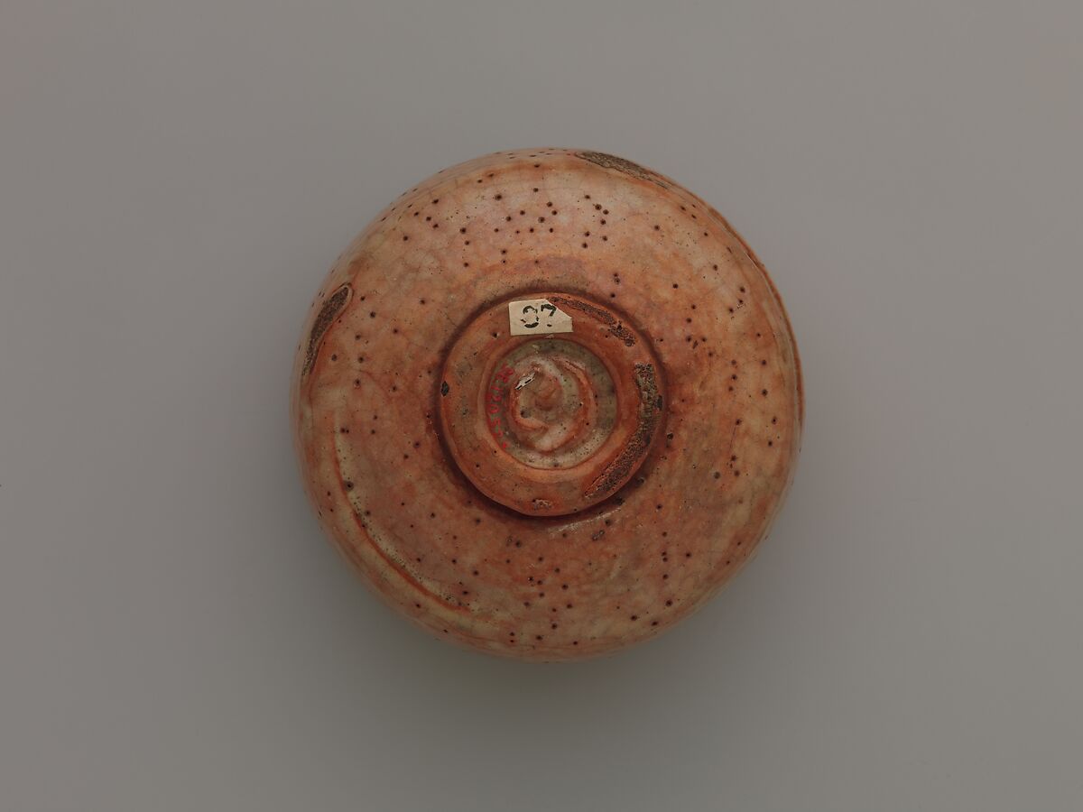 Red Raku Tea Bowl (Chawan), Style of Hon'ami Kōetsu (Japanese, 1558–1637), Stoneware with white glassy glaze (Raku ware); gold lacquer repairs, Japan