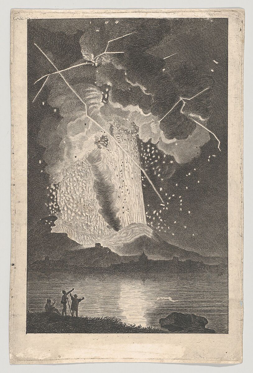 Eruption of Vesuvius, August 8, 1779, Louis Boily (French, born 1735), Etching 