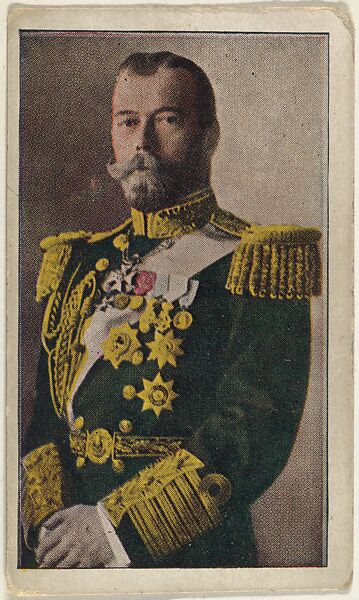 Card No. 1, Czar Nicholas of Russia, from the World War I Scenes series (T121) issued by Sweet Caporal Cigarettes, Issued by American Tobacco Company, Photolithograph 