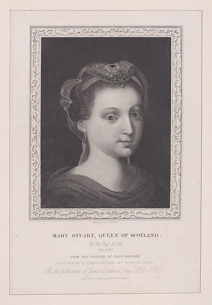 Mary, Queen of Scots (from "The History of Scotland; from the Earliest Period to the Present Time," volume I, page 528), J. Parkin (British), Steel engraving 