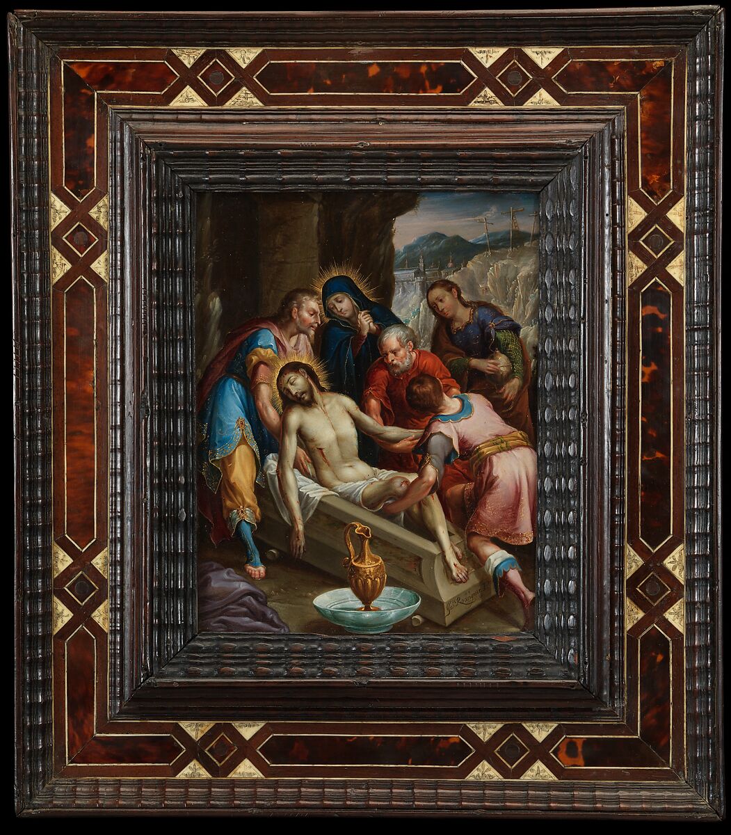 The Entombment of Christ, Juan Rodríguez Juárez (Mexican, 1675–1728), Oil and gold on copper, Mexican