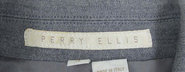 Ensemble, Perry Ellis (American, founded 1978), wool, silk, leather, , mother-of-pearl, metal, American