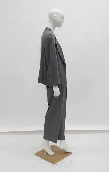 Ensemble, Perry Ellis (American, founded 1978), wool, silk, leather, , mother-of-pearl, metal, American