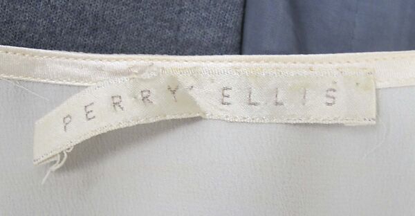 Ensemble, Perry Ellis (American, founded 1978), wool, silk, leather, , mother-of-pearl, metal, American