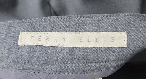 Ensemble, Perry Ellis (American, founded 1978), wool, silk, leather, , mother-of-pearl, metal, American