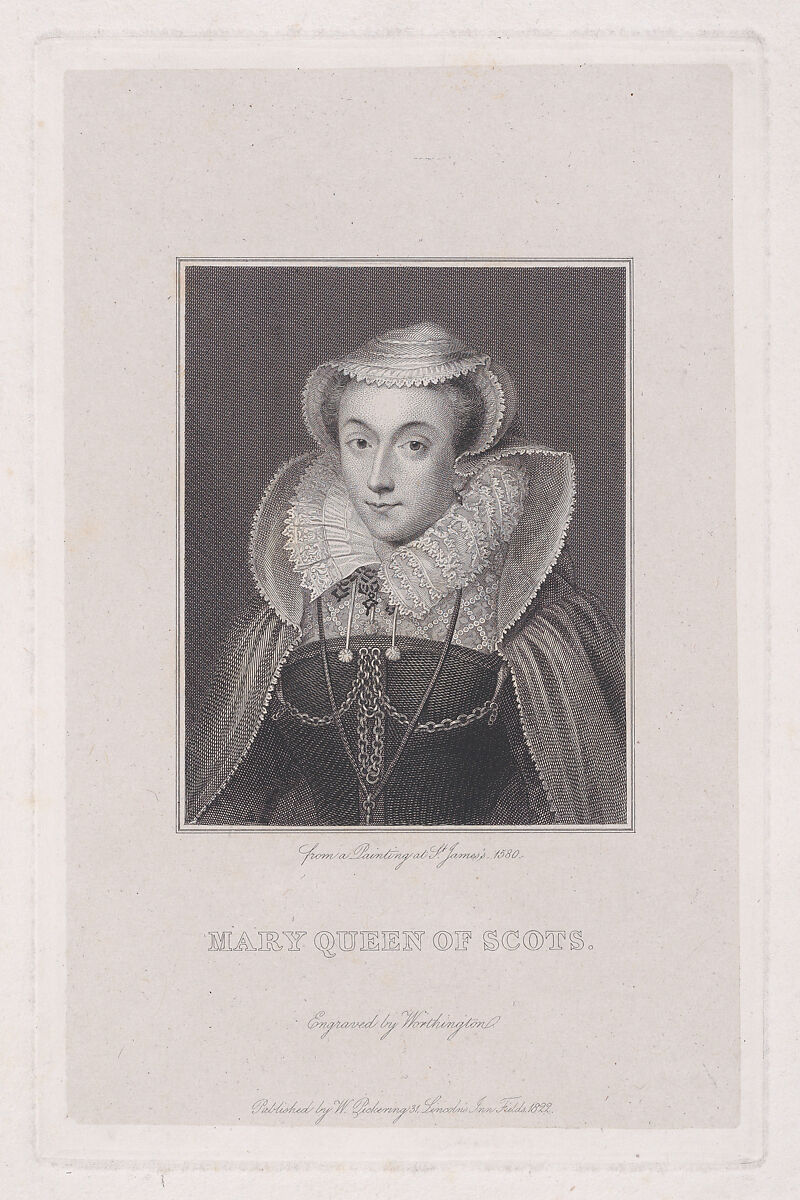 Mary, Queen of Scots, William Pickering (British, 1796–1854), Copper engraving 