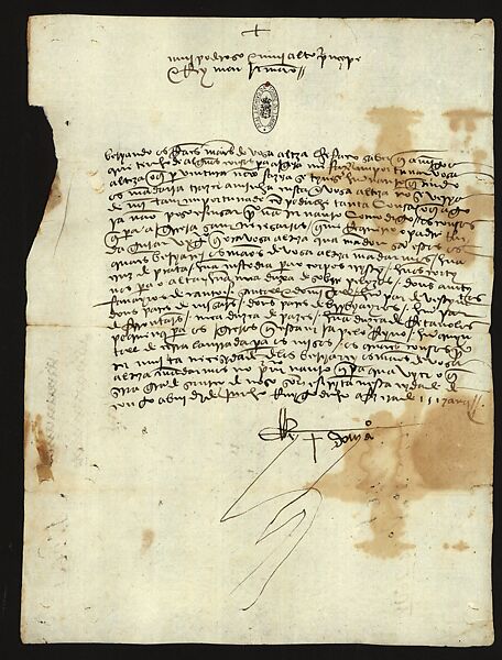 Afonso I of the Kongo to Manuel I of Portugal Requesting Religious Paraphernalia
Kongo Kingdom, June 8, 1517, Ink on paper, Kongo Kingdom