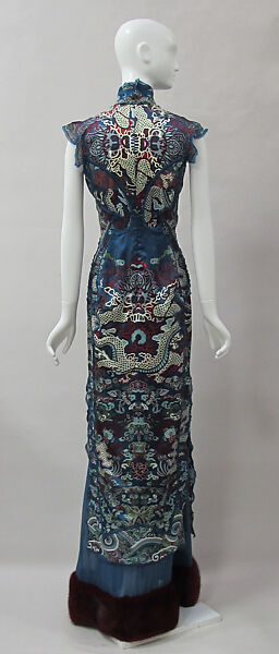 Evening dress, Yves Saint Laurent (French, founded 1961), silk, fur, metal, French