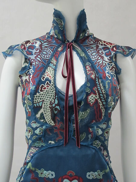 Evening dress, Yves Saint Laurent (French, founded 1961), silk, fur, metal, French