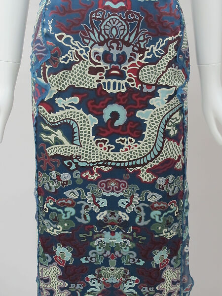 Evening dress, Yves Saint Laurent (French, founded 1961), silk, fur, metal, French