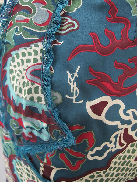 Evening dress, Yves Saint Laurent (French, founded 1961), silk, fur, metal, French