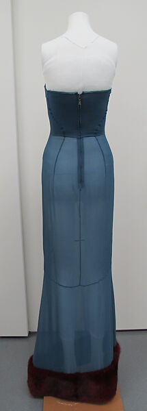 Evening dress, Yves Saint Laurent (French, founded 1961), silk, fur, metal, French