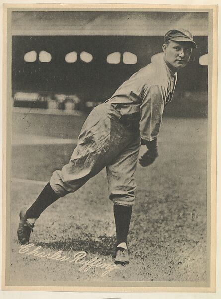 Charles Ruffing, from the "Baseball and Football" set (R311), issued by the National Chicle Company to promote Diamond Stars Gum, Issued by National Chicle Gum Company, Cambridge, Massachusetts, Albumen print ("leather" finish) 
