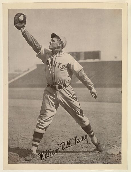 William "Bill" Terry, from the "Baseball and Football" set (R311), issued by the National Chicle Company to promote Diamond Stars Gum, Issued by National Chicle Gum Company, Cambridge, Massachusetts, Albumen print (glossy finish) 