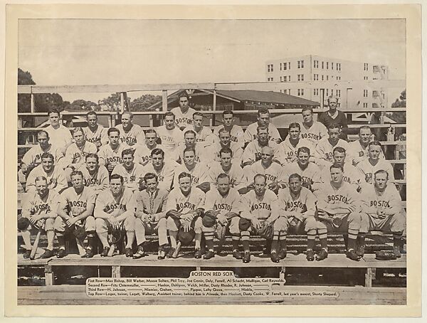 Boston Red Sox, from the "Baseball and Football" set (R311), issued by the National Chicle Company to promote Diamond Stars Gum, Issued by National Chicle Gum Company, Cambridge, Massachusetts, Albumen print (glossy finish) 