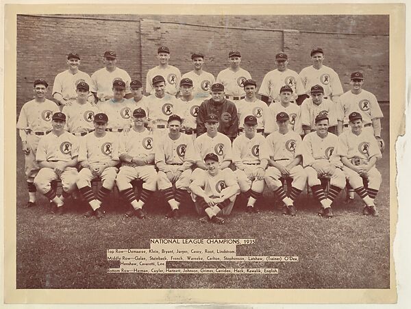 National League Champions, 1935, from the "Baseball and Football" set (R311), issued by the National Chicle Company to promote Diamond Stars Gum, Issued by National Chicle Gum Company, Cambridge, Massachusetts, Albumen print (glossy finish) 